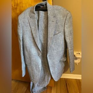 Tommy Hilfiger Plaid Linen Suit (38R, 34x30)